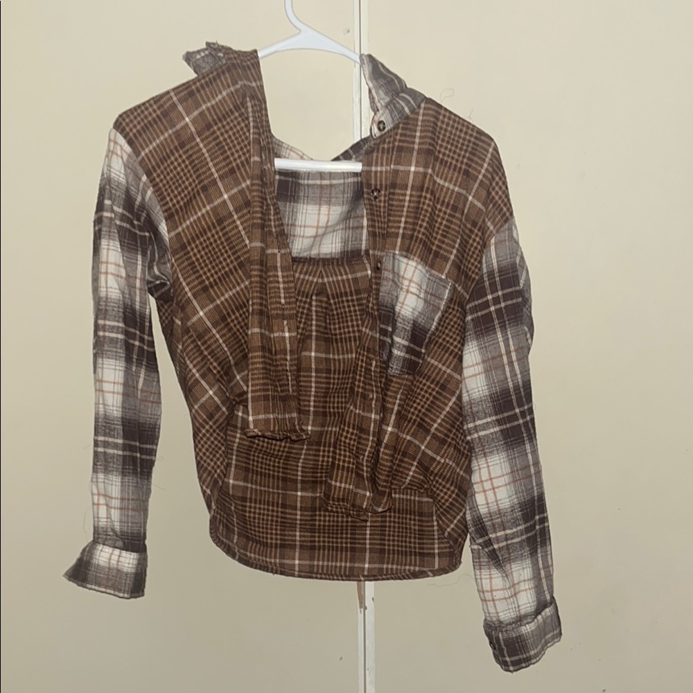 N.Y.L.A. Brown Plaid Utility Jacket
